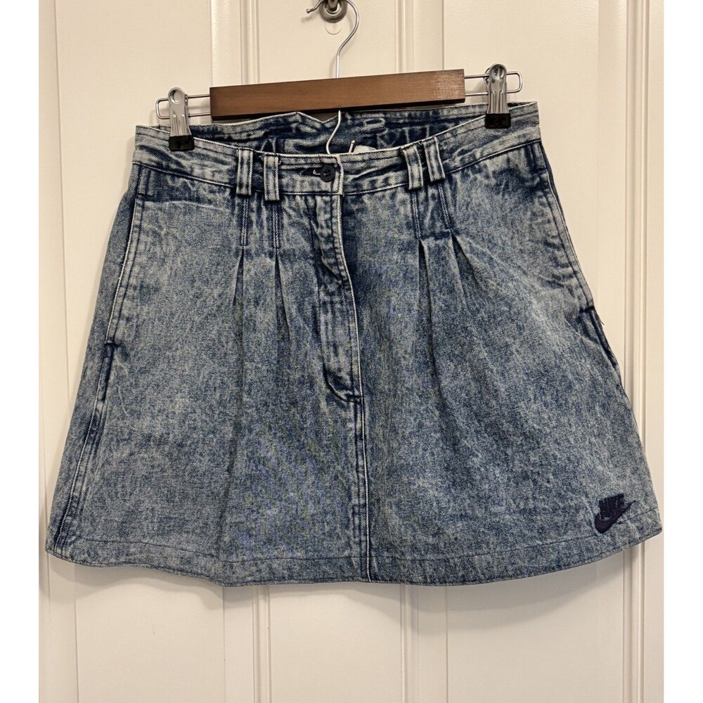 Vintage Nike Andre Agassi Tennis Skirt Womens M Blue Acid Wash Challenge Court